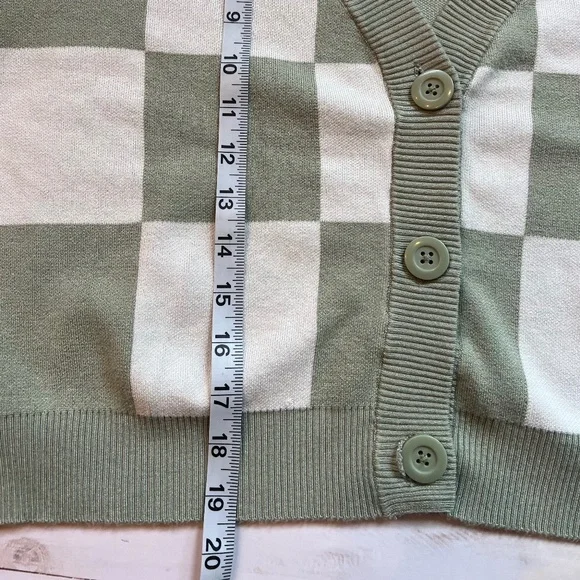 Garage Checkered Cardigan – Desert Sage, Size Medium - Picture 7 of 7